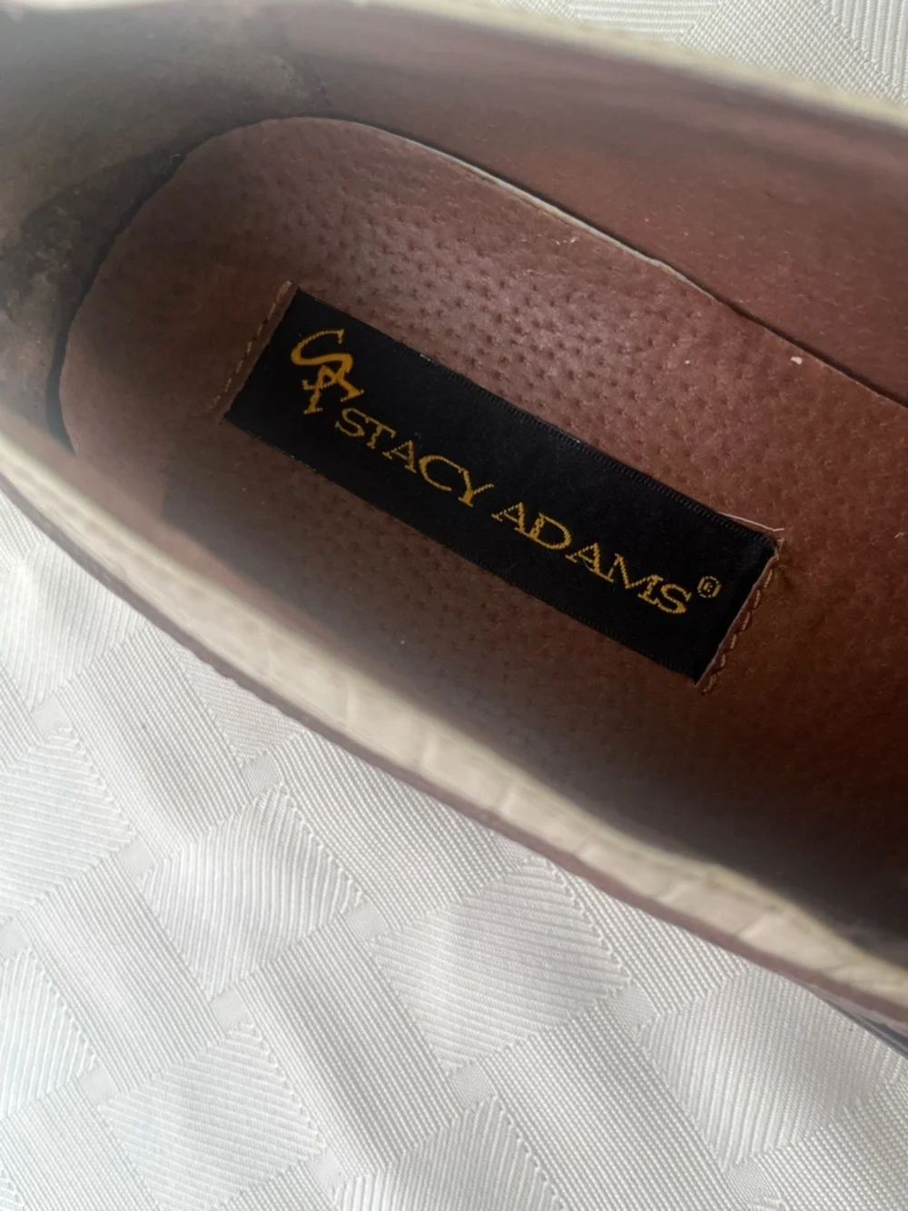 Stacy Adams Brown & Cream Genuine snake and leather upperTexture Slip-On Loafers